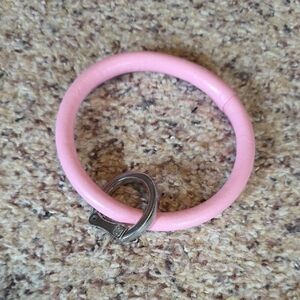Pink O-Ring Key Ring with Silver Clip - Women Accessories